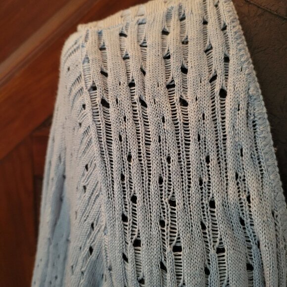 Lane Bryant Womens Open Front Knit Cardigan 18/20 Light Blue Acrylic - Picture 4 of 4